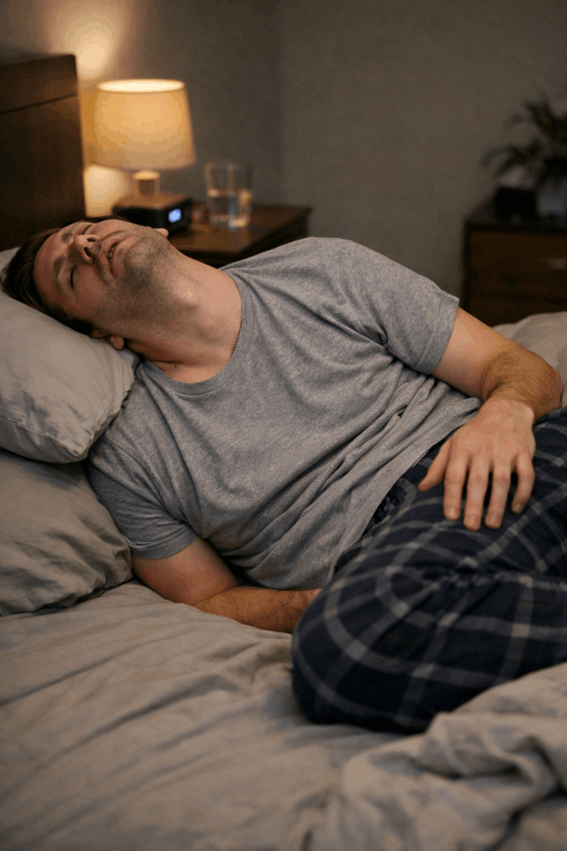 person experiencing neck pain due to poor pillow support and bad sleeping posture